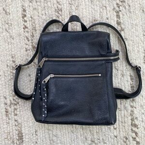 Rebecca Minkoff Lane Pebbled Leather Convertible Backpack / Crossbody in Black